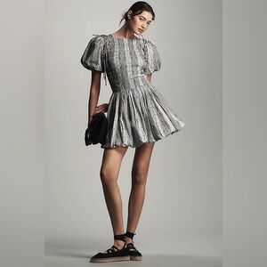 Damson Madder Becca Removable-Sleeve Bubble Mini Dress Sz: UK8/ US 4